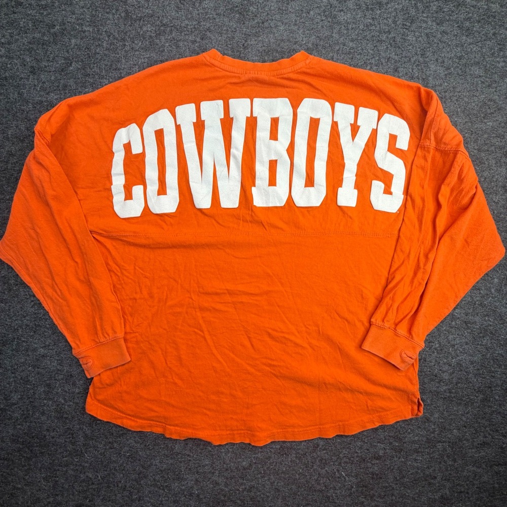 Oklahoma State Cowboys Spirit Jersey Women Small Orange Osu Three Square Tee View 5